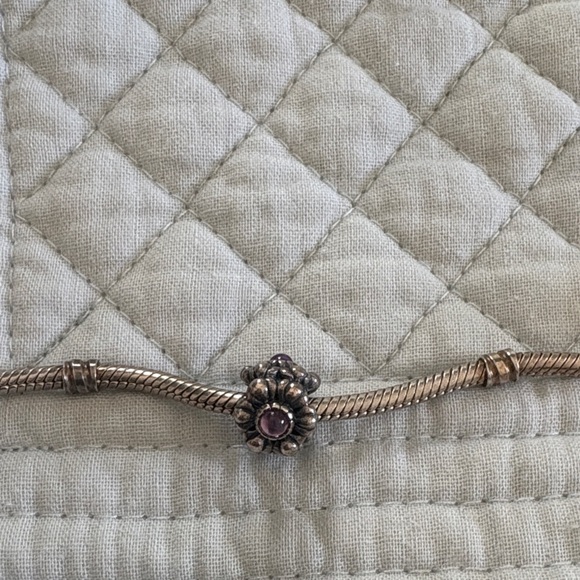 Pandora Silver Bracelet with Purple Accent - Picture 1 of 1